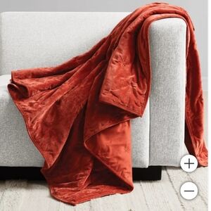 Boho Luxe, 60" x 70" Reversible Velvet Throw Blanket, Nwt